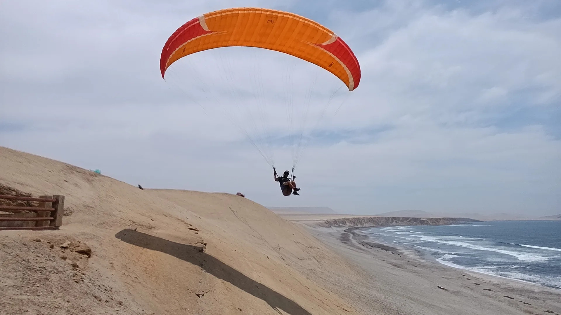 Paragliding flight Supay Beach